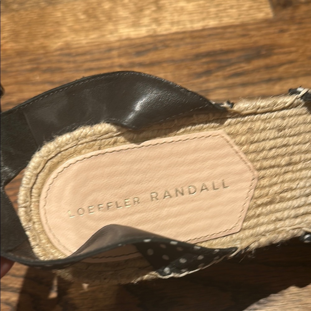 Designer Polka Dot Espadrille Sandals - Black - Picture 2 of 4